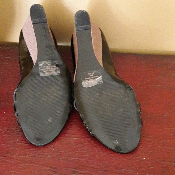 LAUREN RALPH LAUREN PATENT PEEP TOE WEDGES 8 - Picture 3 of 5